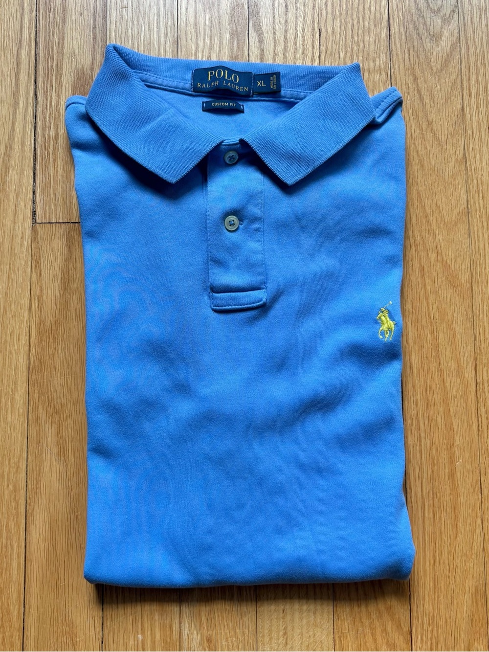 Polo Ralph Lauren Men’s Short Sleeve Polo Shirt Custom Fit XL Light Blue Solid